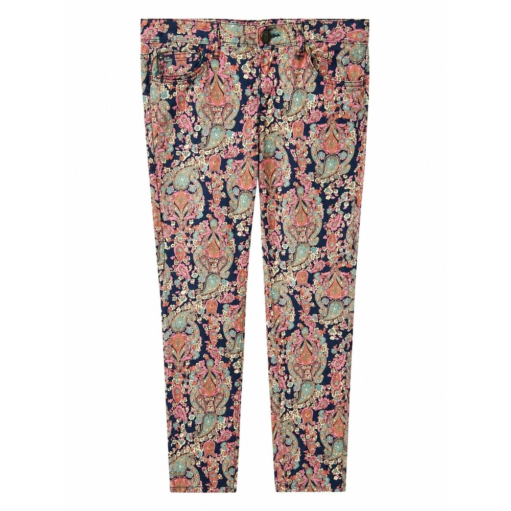 Tommy Hilfiger Skinny Ankle Crop Women 8 Multicolor Paisley Boho Pants